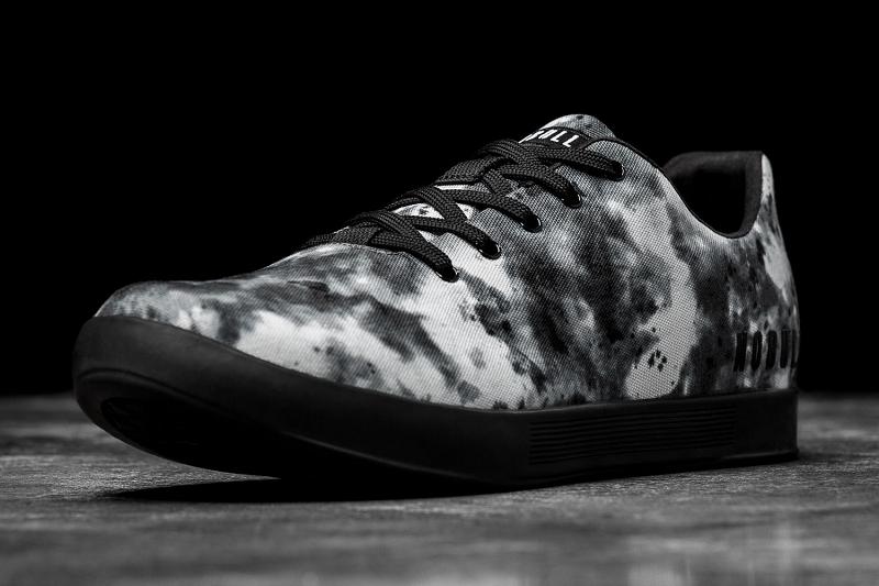 Men's Nobull Shadow Tie-Dye Canvas Trainers Grey | SG M2403Q